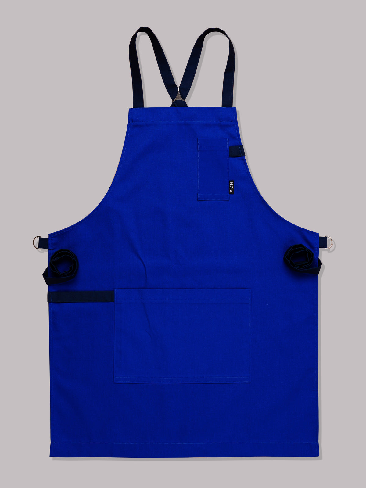 Șorț albastru chef NOA cu bretele bleumarin navy in X