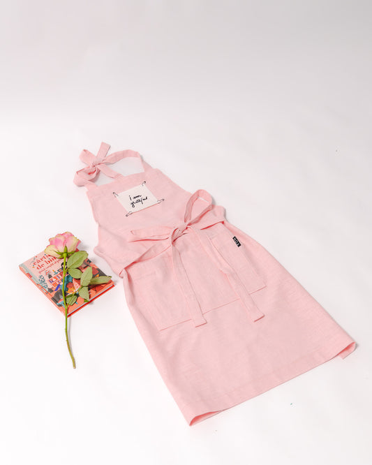 NOA x AerWear - Șorț din in natural - Roz pudră