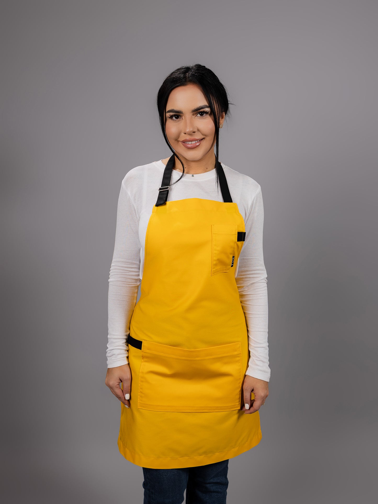 Șorț galben chef bucătar NOA – ediție profesională cu bretele negre