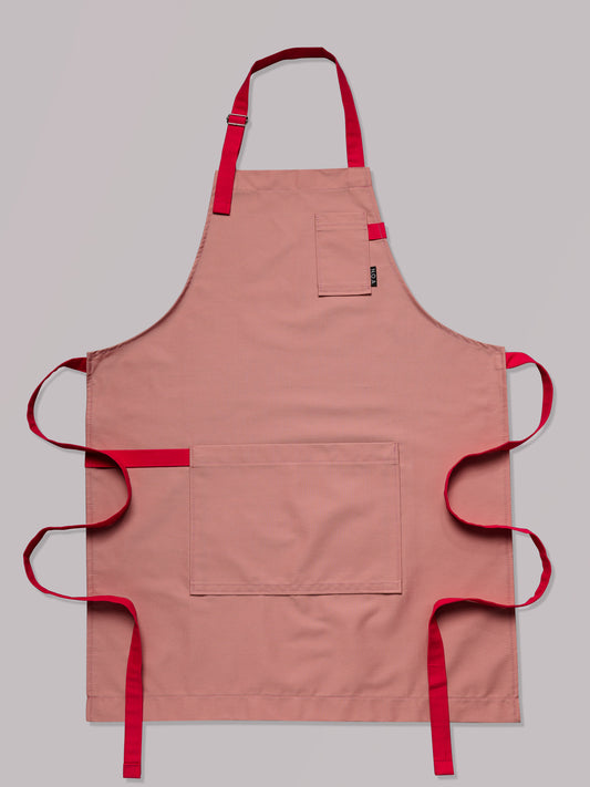Șorț roz chef bucătar NOA – ediție profesională cu bretele roz