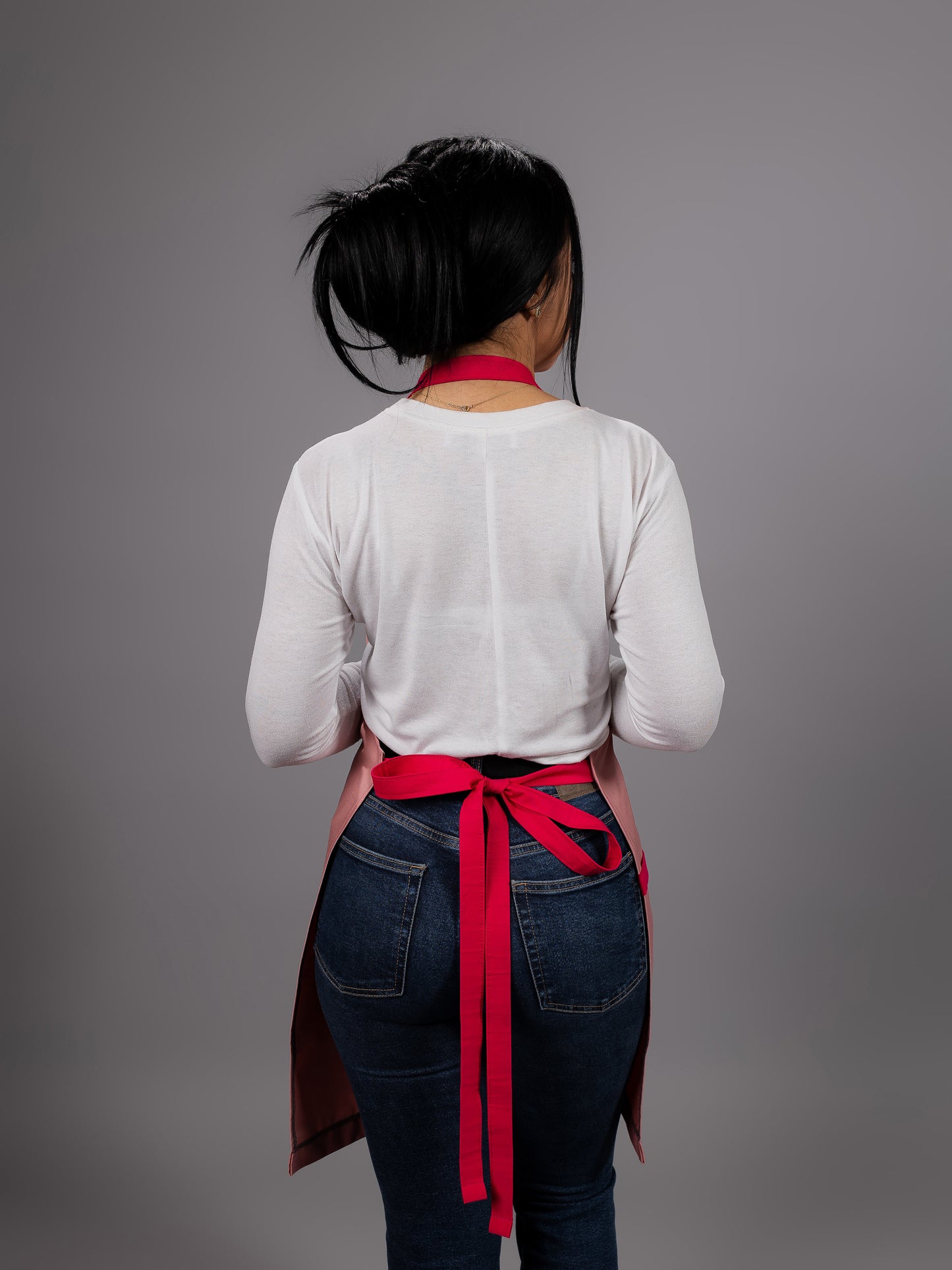 Șorț roz chef bucătar NOA – ediție profesională cu bretele roz