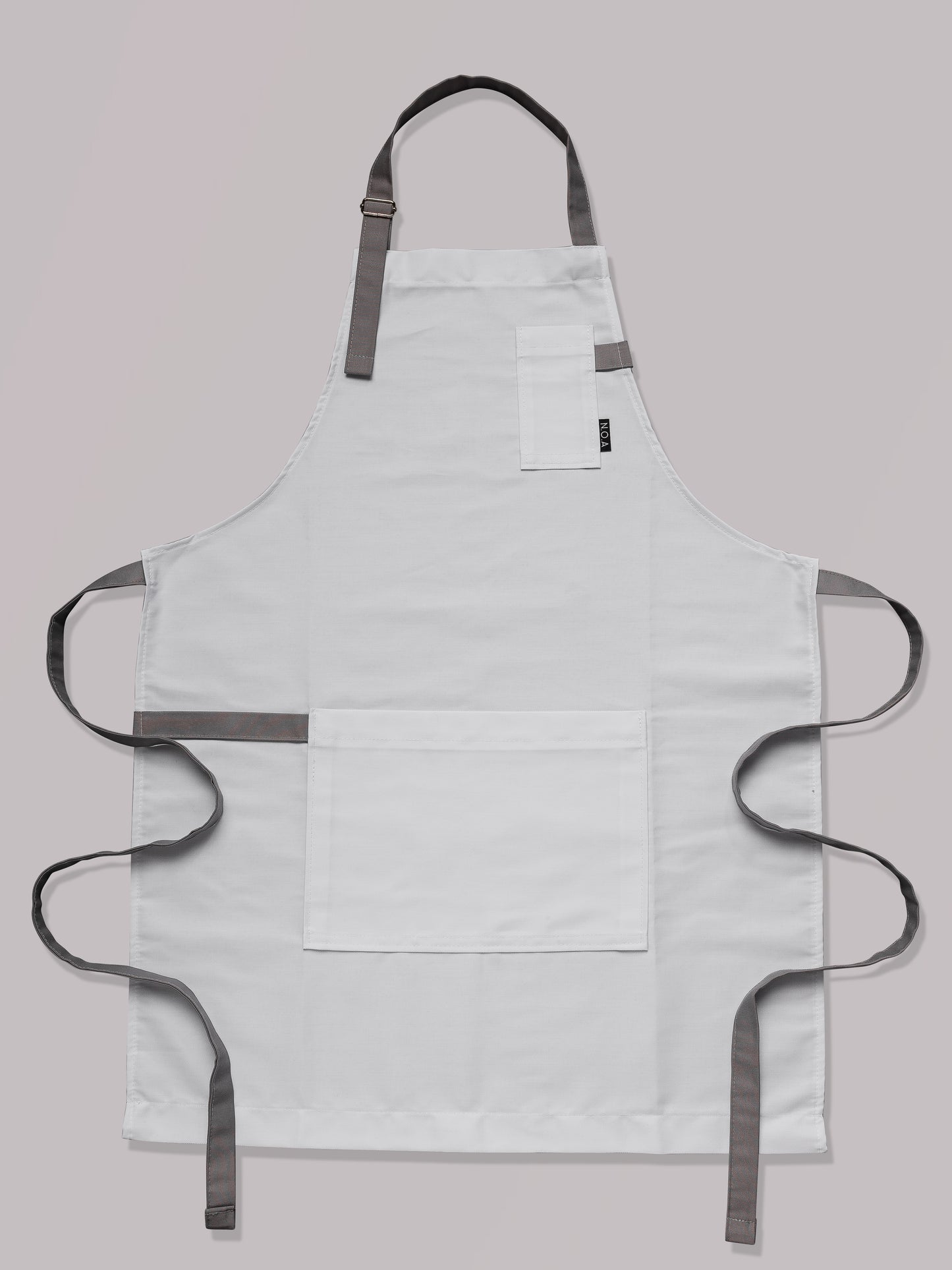 Șorț alb chef bucătar NOA – ediție profesională cu bretele gri